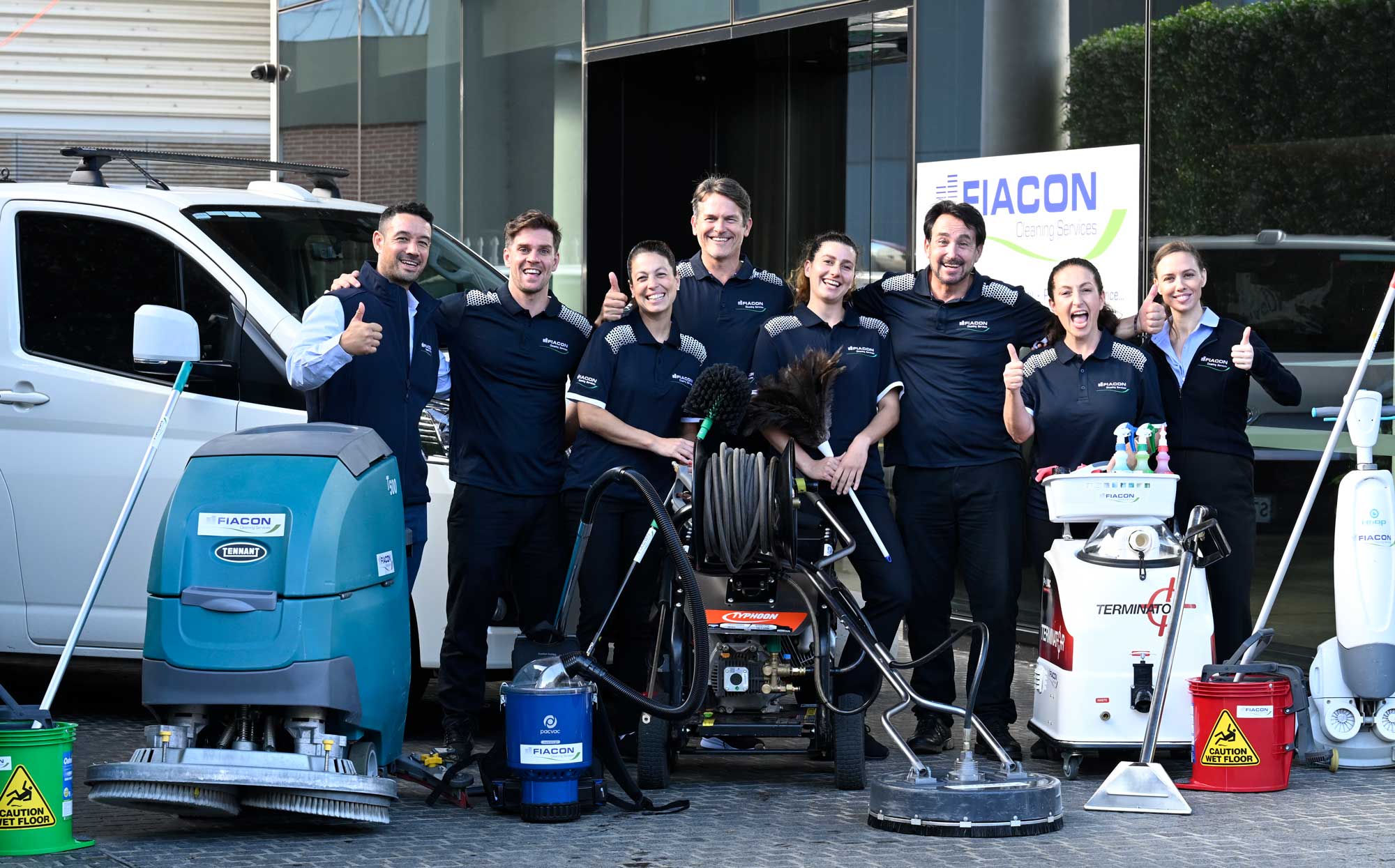 Sarkis and Dragana with the Fiacon Cleaning Services team