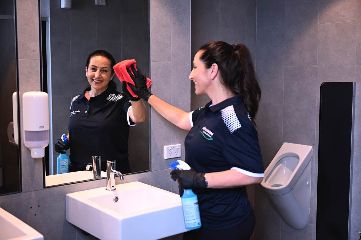 Fiacon cleaner servicing a gym
