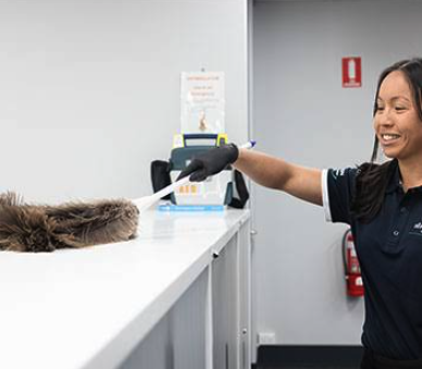Fiacon cleaner servicing a medical clinic